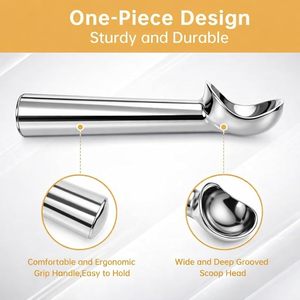 Aluminium Ice Cream Scoop Heavy Duty Ice Cream Scooper Ergonomic Handle Gelato Sorbet <b>Cookie</b> Dough Kitchen <b>Tool</b> - Product Image 5