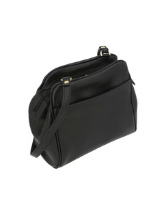 Sac bandoulière noir en cuir véritable pour femme, de haute qualité, durable, élégant, avec fermeture éclair, sangle fixe, grande capacité, souple, imperméable, OEM - Product Image 3