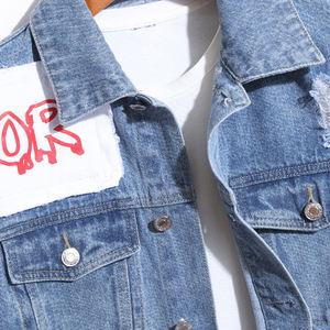 Vente directe d'usine, veste en jean pour homme avec logo personnalisé, design confortable, qualité supérieure, manches longues, veste en denim pour homme - Product Image 4