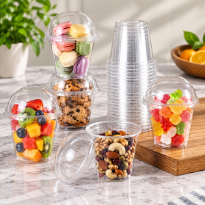 Gobelets jetables en plastique PET transparent EcoRev avec logo personnalisé imprimé, modèle ECO38, sérigraphiés pour thé au lait et café - Product Image 6