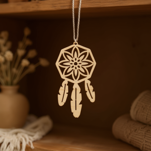 Ciondolo Acchiappasogni in Legno Ilan 11x6cm 3 Pezzi Accessorio Decorativo per la Casa - Product Image 3