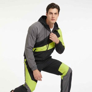 Manufacturer Custom Mens Track Suit Color Block Printed Nylon Windbreaker <b>Jacket</b> and Pants Set Streetwear 2 Piece Jogger Set OEM - Product Image 3