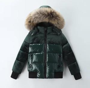 Men's <b>Hooded</b> Puffer <b>Jacket</b> <b>Fur</b> Trim Polyester Wadding Filled Zipper Closure Casual Winter Wear Solid Color Polyester Shell Front - Product Image 4