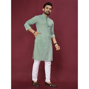 ATTRACTIVE RAYON EMBROIDERY and SEQUENCE WORK <b>MENS</b> <b>KURTA</b> <b>PAJAMA</b> PISTA - Product Image 1