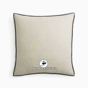 Housse de coussin géométrique double face en lin indien 100% vintage bohème ITHL, rembourrage en fibre de polyester, amovible et lavable - Product Image 2