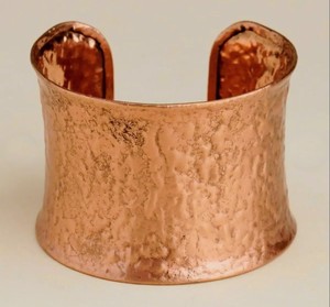 Shan India Designer Bohemia Textured Wide Pure <b>Copper</b> Cufflink <b>Bracelet</b>-Hammered Adjustable for Anniversary - Product Image 5