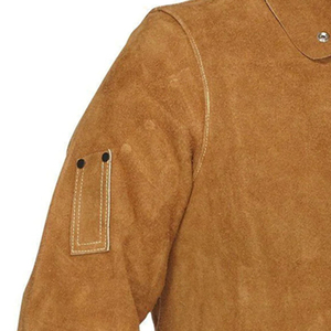 Chaqueta de Seguridad de Cuero con Cuello Abatible, Precios Económicos, Ropa de Seguridad de Manga Larga, Chaqueta de Soldadura para Hombre - Product Image 3