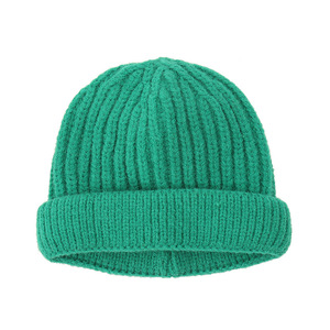 Gorro de Punto Verde Unisex, 100% Acrílico, Color Sólido, Gorro Casual de Invierno para Adultos, Circunferencia de Cabeza de 56-58 cm - Product Image 1