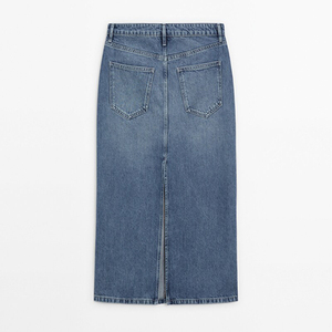 Wholesale Fashion Women's New Design Vintage Classic Women Long Blue Jeans Skirt Women Denim Jean Skirts for Ladies - Product Image 4