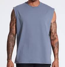 เสื้อกล้ามออกกำลังกายผู้ชายแบบไร้ตะเข็บ ระบายอากาศได้ดี ผลิตตามสั่ง ขายส่ง ไซส์ใหญ่ ผ้าถัก 95% คอตตอน/5% สแปนเด็กซ์ - Product Image 2