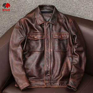 Chaqueta de cuero con tela transpirable de diseño personalizado Ryan Pro Gear para hombre, impresión de logotipo personalizado, corte regular. - Product Image 4