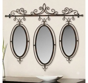 Miroir décoratif artisanal réglable en fer forgé de style européen moderne haut de gamme - Product Image 3