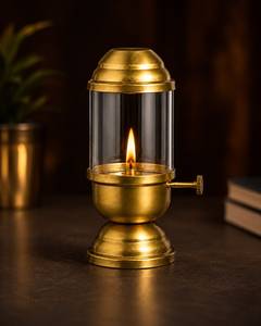 Elegancia Vintage, Calidez Atemporal, Lámpara de Hierro y Vidrio Premium, Linterna Akhand Diya, Lámparas de Aceite Clásicas, Decoración del Hogar, Navidad - Product Image 1