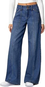 Jeans de Mezclilla de Cintura Alta y Pierna Recta para Mujer, Transpirables, Lavado Claro, con Botones Laterales, Estilo Vintage Simple, para Primavera, Verano y Otoño - Product Image 5