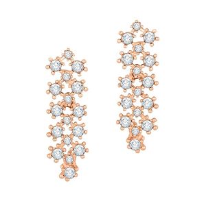 Ensemble collier et boucles d'oreilles en forme de fleur plaqué or rose avec cristaux en strass pour femmes, bijoux de mariage, style romantique - Product Image 3