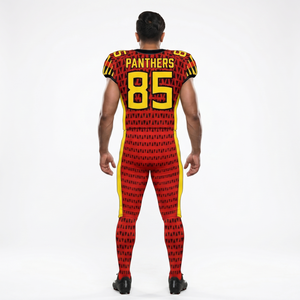 Dhirk Sports - Jersey de Fútbol Americano Personalizado Sublimado con Diseño de Pantera Roja, Uniforme de Equipo Geométrico de Alta Calidad para Hombre, Nombre del Equipo - Product Image 3