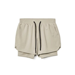 Men’s 2-in-1 Field Run Up Double Layer Gym And Marathon Shorts with Pockets and <b>Elastic</b> <b>Lace</b> Puller Waistband - Product Image 5