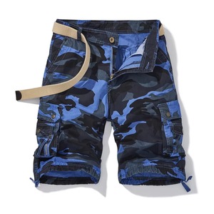 Fashion Men Formal High Waist Knitted Breathable Worsted Zipper Overalls <b>Camouflage</b> <b>Cargo</b> Shorts - Product Image 2