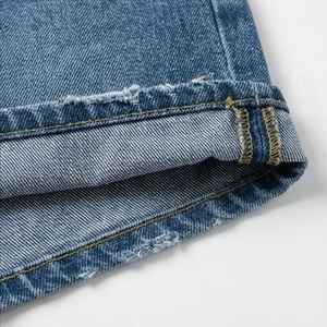 Classic Womens Denim Shorts High Waist Customized Color <b>Jeans</b> Straight <b>Button</b> Distressed Ripped Casual Summer Style Look - Product Image 6
