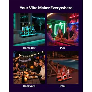 Espositore per Whisky a 2 Livelli da 20 Pollici con Illuminazione LED, Supporto USB, Scaffale per Bar Domestico con Telecomando RF, Portabottiglie Illuminato - Product Image 6