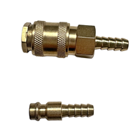 Raccord pneumatique rapide en laiton de type mini européen, compatible OEM et interchangeable avec le type Rectus 21 nickelé