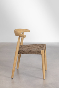 Silla de comedor de madera de teca de diseño curvo minimalista moderno para jardín al aire libre banquete Villa Hotel Park taller uso fiestas escuela - Product Image 2