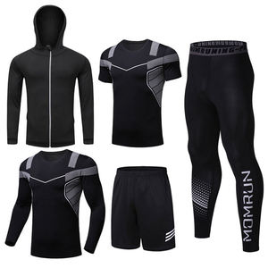 Vêtements de sport de compression pour hommes à manches longues, imprimés et unis, respirants, légers, coupe-vent, pour la course et le basketball, collection automne - Product Image 5