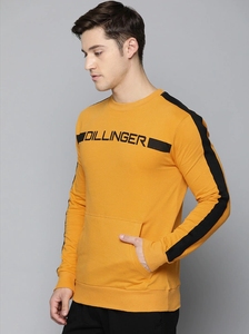 Sudadera Amarilla de Cuello Redondo para Hombre, Corte Regular, Logotipo Estampado, Informal, Tejida, 100% Algodón, para Otoño - Product Image 5