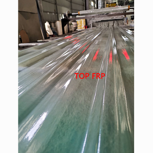 Panneau de toiture en plastique transparent translucide ondulé en fibre de verre FRP pour éclairage naturel - Product Image 2