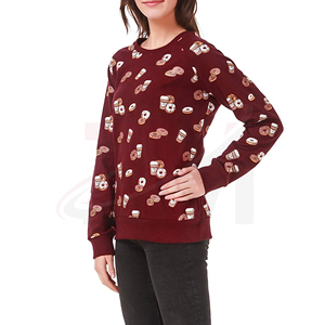Sweat-shirt imprimé pour femme, col rond décontracté, vêtement tendance pour un confort et un style au quotidien - Product Image 1