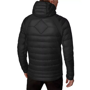 Chaqueta de burbujas de nailon con capucha personalizada al por mayor, acolchada, de invierno, de manga larga, con cremallera frontal, para hombre, brillante, de plumón. - Product Image 3