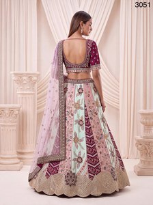 Burgundy Floral Embroidered Ethnic <b>Shawl</b> Mesh Dupatta Net Scarf for <b>Wedding</b> Banquet Bridal Wear - Product Image 2