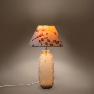 Minimalist Glass <b>Table</b> <b>Lamp</b> With Beige Shade Unique Design Decorative Lighting Fixture - Product Image 5
