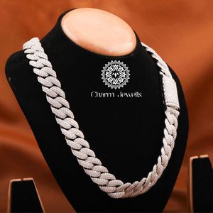 Charm Jewells Unisex Moissanite <b>Rope</b> <b>Chain</b> Necklace 925 Silver 14K Gold Plated IGI Certified Hip Hop Ball Statement Luxury Party - Product Image 4