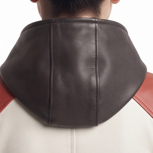 Women's <b>Zipper</b> Multi Pockets Leather Hoodie Vest Ladies Waist Belt Leather Hood Sleeveless High Quality Leather Vest Hooded - Product Image 5