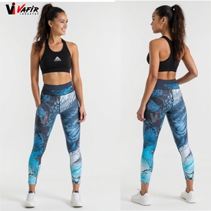 Legging de yoga sans couture Aola pour femme, noir et vert, pantalon décontracté, taille personnalisée, logo, spandex - Product Image 2