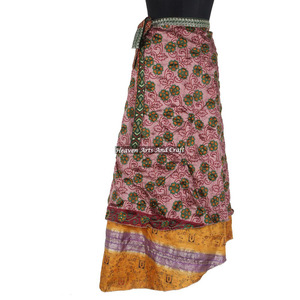 Jupes enroulables magiques - 1 jupe, 100 façons de porter, robe, tenue de piscine, mode, jupe enroulable indienne réversible, jupes en soie vintage - Product Image 2