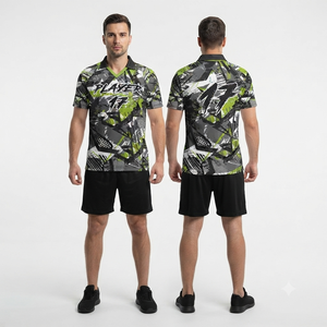 Maillot de football américain 7v7 personnalisé OEM, imprimé par transfert thermique, 100 % polyester respirant, taille élastique, manches courtes, équipe personnalisée - Product Image 1