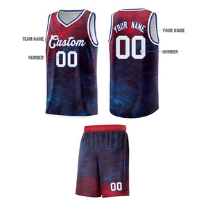 Pantalones Cortos de Baloncesto Sublimados para Hombre, Tela Suave, Degradado Rojo y Azul, 00% Poliéster, Ropa Deportiva Transpirable - Product Image 5