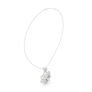 Collier pendentif en or jaune 14 carats avec diamant, plaqué or rose, bijou floral pour mariage, nouveau diamant cultivé - Product Image 6