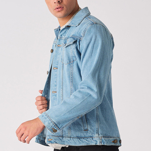 High Quality Eco-Friendly Breathable Anti-Bacterial Windproof Casual Wear 100% Cotton Men Denim Jacket Custom Logo And Design - Product Image 3