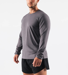T-shirts pour hommes en gros, ajustés, 65% polyester, 30% rayonne, 5% élasthanne, manches longues, pour hommes, en vrac - Product Image 4