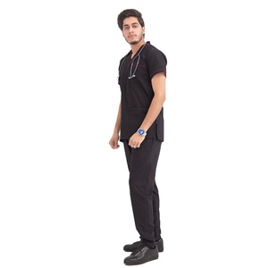 Ensemble d'uniformes médicaux pour hommes, infirmiers, en coton et polyester de qualité supérieure, doux, respirant, durable, vêtements de travail pour hôpital, uniforme médical personnalisé pour hommes - Product Image 3