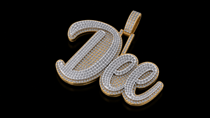 Men's 925 <b>silver</b> Moissanite Diamond Big pendant Iced Custom Letter <b>Initial</b> Cursive Name <b>Necklace</b> Bling Hip hop Rapper's Jewelry - Product Image 6
