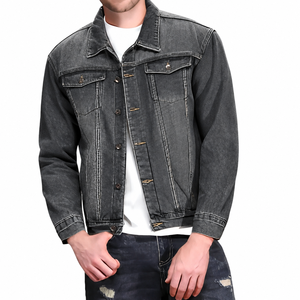 Vente en gros de vestes en jean pour hommes personnalisées, style vintage délavé, type trucker, à boutons, streetwear, fabricant OEM ODM, offres de marques privées - Product Image 6