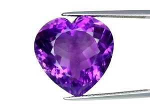 Pierre précieuse d'améthyste violette naturelle en forme de cœur, pierre d'améthyste en vrac pour la création de bijoux - Product Image 3