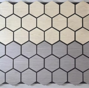Panneaux acoustiques muraux insonorisants en placage de bois hexagonal auto-adhésifs modernes de haute densité pour la vente en gros - Product Image 3