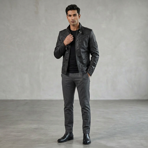 Best Design Vintage Style Biker Leather Jacket for <b>Men</b> Customized Sheep Leather Breathable Coated Quilted - Product Image 1