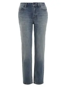 Jeans de Mujer a la Moda, Cintura Media, Corte Recto, Casuales, con Efecto Levanta Glúteos, 100% Algodón, Material Elástico, Secado Rápido, Color Personalizado - Product Image 1