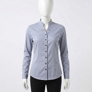 Camisas de Oficina para Mujer, Corte Regular, Moda de Verano, Color Sólido, Manga Corta, Tela Piqué, Ecológicas, de Secado Rápido - Product Image 1